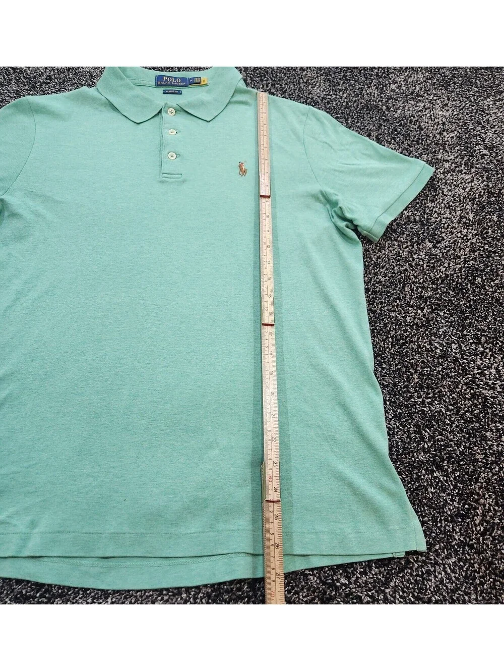 New Polo Ralph Lauren Mens Green Classic-Fit Short-Sleeve Polo Shirt Sz Medium